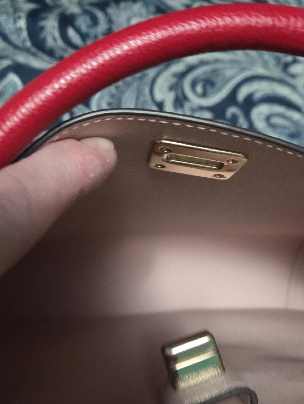 kate spade Red Structured Top-Handle Satchel with Gold Hardware